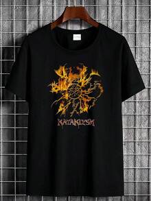 ta, Todas las Tallas de S a 5XL, TA4486, Ropa de Hombre a la Moda, Transpirable, Suave, Versátil, Prenda de Diseño, Estampada, Cómoda, Estilo Casual Urbano, Uso Diario, Unisex, Tela Elástica - Negro - Ver 1