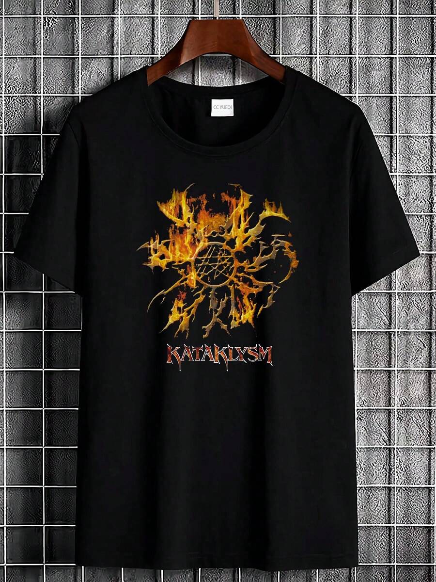 ta, Todas las Tallas de S a 5XL, TA4486, Ropa de Hombre a la Moda, Transpirable, Suave, Versátil, Prenda de Diseño, Estampada, Cómoda, Estilo Casual Urbano, Uso Diario, Unisex, Tela Elástica - Negro - Ver 1