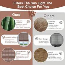 Cordless Bamboo Blinds Bamboo Roll Up Window Shades Light Filtering Roman Roller Shades For Interior Windows Outdoor Patio Home And Garden 30''W X 72''H - Color 5 - View 5