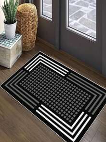 1 pieza Felpudo con patrón geométrico - Felpudo de bienvenida duradero, adecuado para entrada interior/exterior, al lado de la cama, baño o espacio pequeño; uso en todas las estaciones (primavera, verano, otoño, invierno) - Multicolor - Ver 2