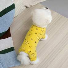 Yellow Cartoon Bear Pet Four-Legged Jumpsuit, Soft Skin-Friendly, Suitable For Small Cats And Dogs, Bichon, Teddy - Yellow - View 8