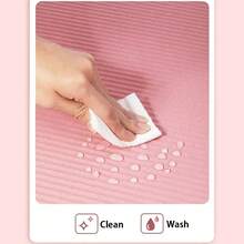 8mm Thick Premium Yoga Mat, Non-Slip Cushioned Exercise Mat, Knee Support Fitness Mat For Yoga Pilates Stretching Floor Workouts - Pink - View 7