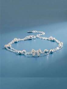 1 Piece Sterling Silver Bracelet With Exquisite Bow And Luxurious Double-Layer Bow Knot Design Bracelet - Double-layer Bow Bracelet - View 2