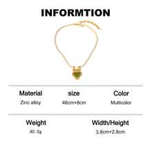 1pc French Vintage Faux Pearl Necklace, Luxury Purple & Green Heart Pendant Choker, Elegant Versatile Neck Chain For Women, Birthday Gift For Girlfriend - Multicolor - View 10