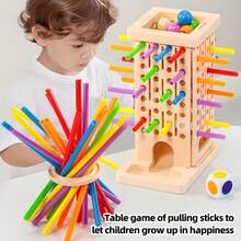 Early Education 3-In-1 Color Recognition Stick Pulling Game, Educational Parent-Child Interactive Logic & Focus Tabletop Toy - Multicolor - View 7