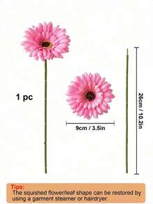 6/12pcs Artificial African Daisy Flowers, Silk African Daisy, Artificial African Daisy Fake Sunflower, Bulk Artificial Flower Bouquet, Suitable For Home Decor, Living Room, Office, Kitchen, Wedding, Room Decoration, Wedding Accessories, Used For Wedding Bridal Bouquet, Party Home, Kitchen Decor, Garden Decor, Outdoor Plants, Gardening, Artificial Flowers, Autumn Decor, Table Decor, Cake Decor, Artificial Plants, Decorative Items, Wedding Anniversary Coordination - Hot Pink - View 2