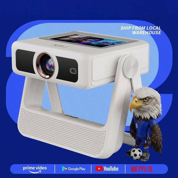 XBJ 2026 Portable Touch Projector, Mini Projector Supporting Projector 4K & Full HD, Android 12.0 Smart System, Bluetooth 5.4 + WiFi6 5G Dual Band, Auto Keystone Correction And Manual Focus, 0.01ms Ultra Low Gaming Latency, 350 Lumens Projector Screen, 16:9 Projectors, Throwing Projectors, Versatile Projector For Movies And Projector For Bedroom, Premium Portable Projector Perfect For Camping, Beach, Office Use, Ideal Mother's Day GiftS