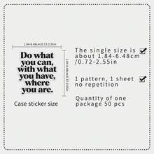 50pcs Transparent Minimalist Fresh Original Black & White Inspirational English Quote Creative Decorative Stickers For Journaling And Vases - 50 Original Black and White Inspirational English Images - View 2