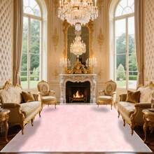 Cashmere-Like Solid Pale Pink Matte Texture Pattern Printed Outdoor Rugs,Exquisite Cozy Carpets In Diverse Styles. Suitable For Home, Outdoor, Malls & Cafes, Machine Washable, Various Sizes Available. - A - View 2