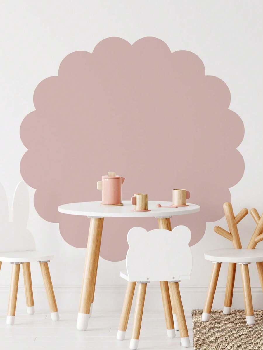 ihomeli Round Wave Edge Wall Sticker, Reading Corner Decor, Round Background Wall Sticker, Large Size Wall Decal, Children's Room Wall Decor, Children's Room Or Accent Wall Decoration