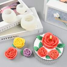 玫瑰香氛蠟燭矽膠模具 DIY 玫瑰香氛石膏擴香石家居裝飾矽膠模具 玫瑰矽膠模具 - 白色 - 查看 7