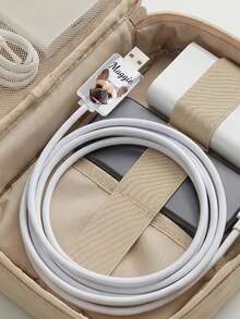 Protector de cable de carga con foto y texto personalizados, protector de cable USB personalizado con nombre e imagen personalizados, decoración de cable acrílica transparente y linda, funda de cable anti-rotura, regalo personalizado único ideal para cumpleaños, días festivos y amigos - Multicolor - Ver 4