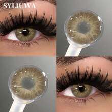 1 Pair 14.2mm Soft Annual Disposable Contact Lenses, Natural Golden Brown Mesh Pattern, All-Day Comfort, Suitable For Women's Daily And Party Wear, Applicable To Europe And Middle East Regions, Also Available In Blue, Grey And Green Anime Style Colored Contacts - Golden Brown - View 4