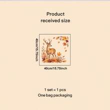 1pc Watercolor Deer Looking Curiously Wall Stickers Self-Adhesive Easy Peel & Stick Matte Finish For Bedroom Cabinet Decoration With Autumn Maple Leaves Oak Leaves Berries Rustic Hand Drawn Design Removable Waterproof Durable Home Art - A - View 8