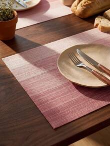 4pcs/6pcs Ombre Tablecloth, Modern Living Room & Dining Table Decor Placemats, Washable, Kitchen Table Mats, Heat Resistant Table Decoration, Suitable For Home Party, Camping Outdoor Dining Table Decor, Coffee Table, Spring & Summer Home Decor - Pink - View 3