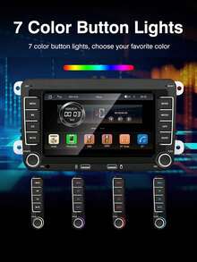 適用於 Golf MK5 MK6 Jetta Beetle Passat Sharan Tiguan Touran Seat Polo 的汽車收音機,支援無線 CarPlay & Android Auto,7 吋 VW 觸控螢幕音響,附 FM AM 收音機 (7 吋) - A - 查看 5