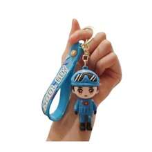1pc Cartoon Soldier Figurine Keychain, Realistic Standing Soldier Model Key Ring, Portable Bag Chain, Daily Commute Personalized Decoration, Party Small Gift - Multicolor - View 9