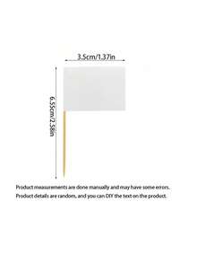 100pcs Blank Toothpick Flags, DIY Blank Flags, Buffet White Mini Label Blank Toothpick Flags, Suitable For Plates, Cupcake Decoration, Cocktail Picks, Appetizers, Suitable For Buffet Parties, Weddings, Birthday Parties, Food Labels, Fruit Picks, Party Food Decoration Events, Bars, BBQ Parties, Sports Events - A - View 9