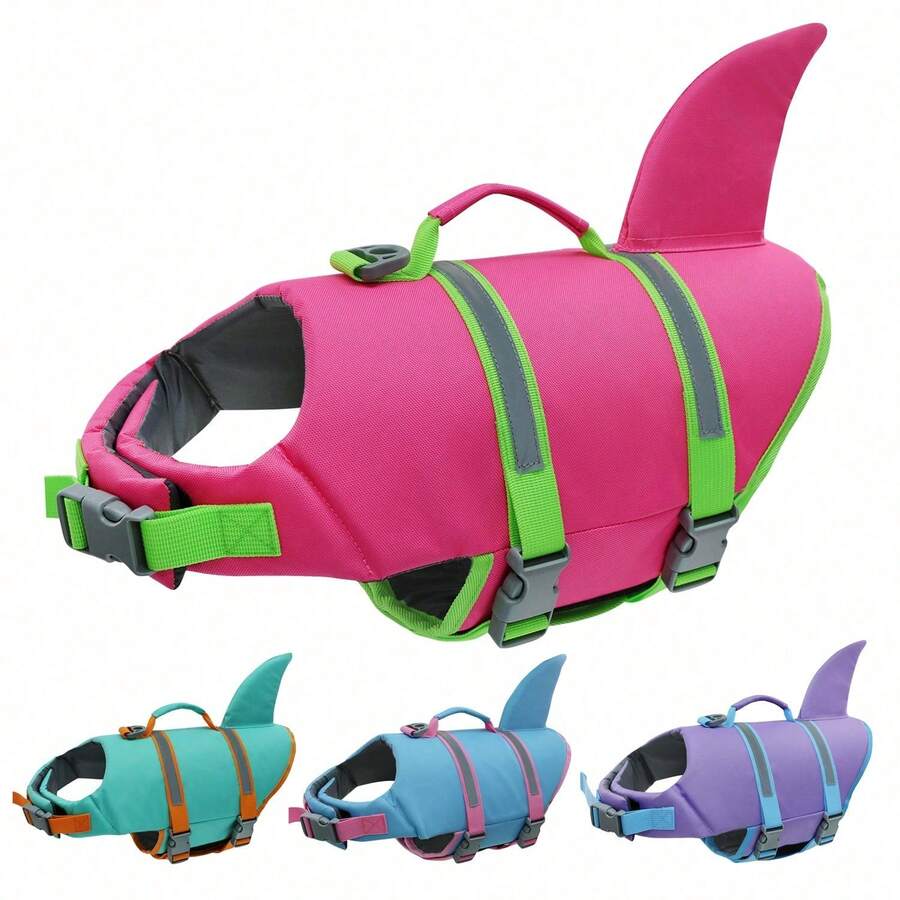 Metglad Dog Life Jacket - Stylish Color Pet Swimming Vest With Rescue Handle, High Buoyancy Anti-Tear Dog Buoyant Vest, Suitable For Small, Medium, And Large Dogs