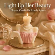 Cubulo Elegant Pearl Lady Bust Candle Silicone Mold, Vintage Off Shoulder Female Torso Figurine Epoxy Resin Casting Mould, DIY Body Shaped Candle Making Mold For Christmas Wedding Home Table Decor, Halloween & Valentines Handmade Craft Ornament Supply - Mold - WJ0113 - View 2