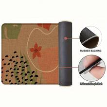 1pc, Home Decor, Abstract Pattern Print, Linen Kitchen Rug, Kitchen Mat, Floor Mat, Bathroom Mat, Door Mat, 3D Print Rectangular, Suitable For Living Room, Bedroom, Hallway, Bathroom, Laundry Room - Polyester Rug, Suitable For Indoor And Outdoor Home Decoration - Multicolor - View 8