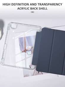 1件透明壓克力三折深藍色平板保護殼，相容 iPad Mini6/Mini7/9.7/10.2/10.5/Air4/Air5/10.9/Pro 11 吋/10代/Pro11-In.(M4)-2024/Air 7(M3)2025(11吋)/Air 8(M4)2026(11吋)/(A16) 11 吋 11 代 2025 型號，三折支架、內置筆槽、高透明壓克力背蓋、防摔、休眠/喚醒，簡約/經典/休閒，不含筆，部分型號配有相機框 - 深藍 - 查看 8