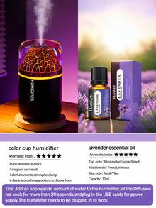 Volcano Shaped 180ml Car Humidifier: Ultrasonic 2-In-1 (Aromatherapy + Humidification), Fine Mist, LED, USB, Quiet, Compact. Suitable For 6 Essential Oils. Options: 1 Bottle Essential Oil + 1 Unit / 1 Unit - Black and White - View 17