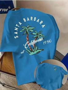 Camiseta de moda para hombre con estampado creativo de árbol de - impresión a doble cara, material cómodo - top ligero de estilo casual para verano, lavable aáquina - adecuada para - Blanco - Ver 8