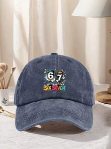 1pc Unisex 67 RetroWashed Print Baseball Cap Adjustable Design Perfect For Hiking Mountain Climbing Travel And Sun Protection During Outdoor Activitie - Multicolor - View 3