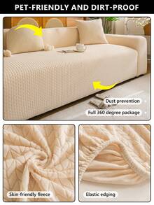 1pc Stretchable Pet-Friendly Sofa Cover, All-Season Slouchy Sofa Slipcover, Living Room Non-Slip Sofa Protector, Fully Dust-Proof - Multicolor - View 5