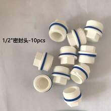 3/4 Inch Male Threaded Plug - 0.75 Inch PVC Pipe End Cap - End Cap Connector Plug - Sch 40 MNPT 3/4 PVC Pipe Fittings For Plumbing Water Lines 10 Pack - White - Sealing Head - View 8