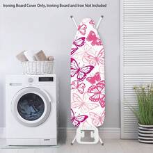 1pc Ironing Board Replaceable Cover , Butterfly Flower Print Polyester Household Ironing Table Cloth Ironing Board - Multicolor - View 5
