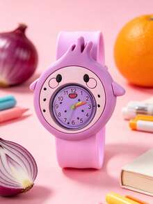 2pcs/Set Children Cute Cartoon Fruit Silicone Watch Set, No Packaging Box, Suitable For Back To School, Vacation And Holiday Children's Daily Wear Wristwatch - Multicolor - View 3