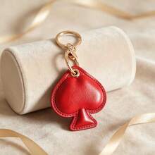 Llavero de cuero PVC 3D con forma de pica, portatarjetas de acceso, funda protectora para AirTag, colgante para bolso, regalo creativo, colgante para llaves de coche - Multicolor - Ver 5