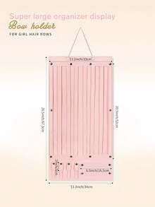 1 Stück Haarschleifen-Organizer für Mädchen, doppelseitig nutzbarer großer Filz-Haarspangen-Aufbewahrungsaufhänger, Haarzubehör-Display Wanddekoration für das Zimmer - Pink - Übersicht 2