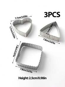 3pcs/6pcs Stainless Steel Heart Series Cookie Cutter Set, Arrow Through Heart / Double Heart / Wavy Edge Heart / Square / Triangle DIY Baking Molds, Stainless Steel Cookie Cutters, Heat Resistant And Easy Release, Suitable For Valentine's Day Wedding Party Icing Cookies, Cookies, Pastry Making, Square Triangle Wavy Edge Embossed Molds - View 14