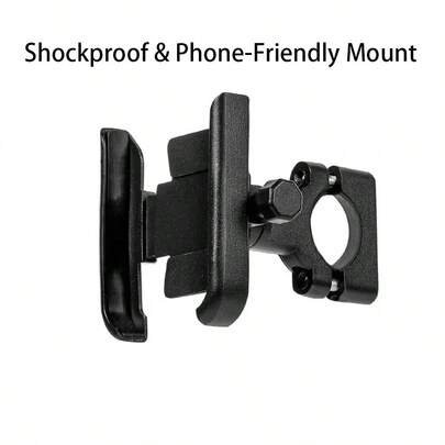 Premium Aluminum Alloy Universal Bicycle Motorcycle Off-Road Vehicle Phone Holder Bracket Black Navigation Mount, Sturdy Aluminum Alloy Bracket, Say Goodbye To Easily Broken Plastic