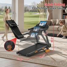 CURSOR FITNESS 4 IN 1 Treadmills For Home With 15% Incline, 3.0HP Quiet Foldable Treadmill With Handle Bar Up To 300lbs Capacity, 7-Layer Shock-Absorbing. - US B Type Plug(110-127V) - View 5