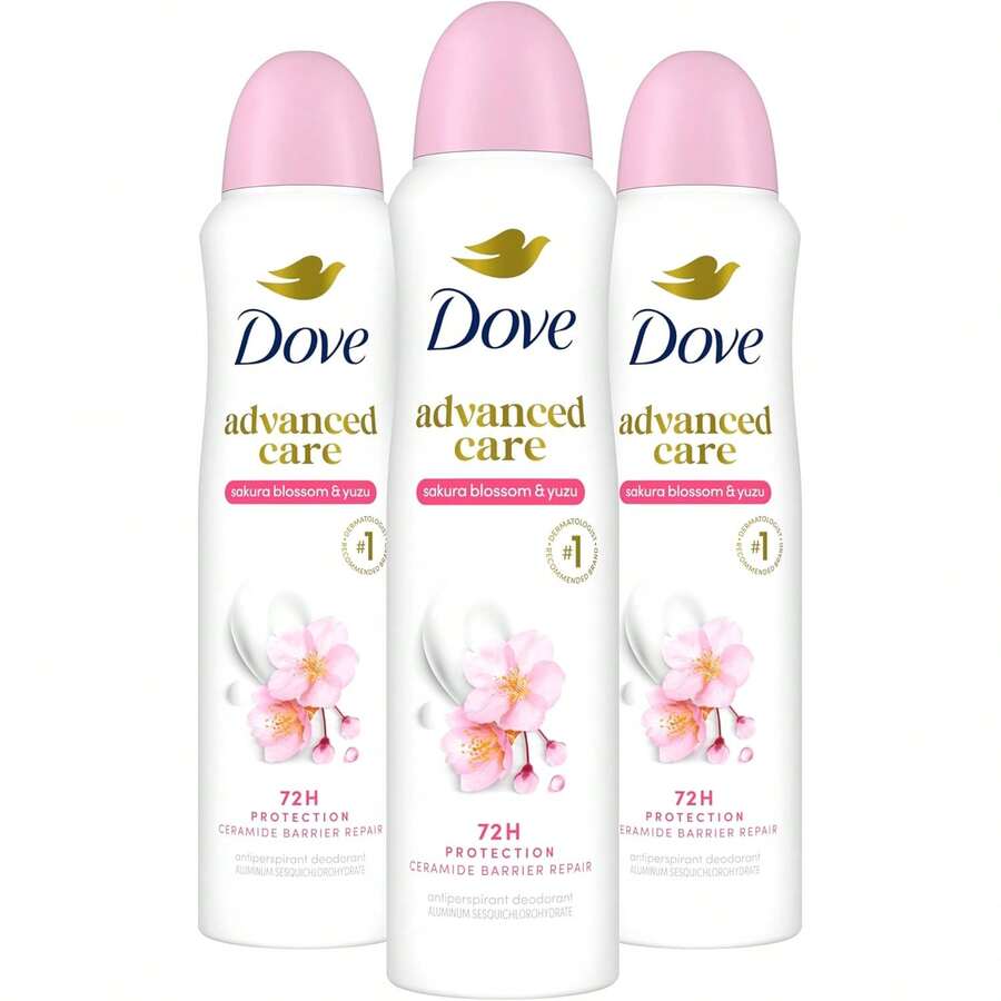 Dove Advanced Care Antiperspirant Deodorant Spray For Women 3 Pack Sakura Blossom & Yuzu 72 Hour Sweat And Odor Protection 3.8 Oz Variant 1 - 沒有任何 - 查看 1