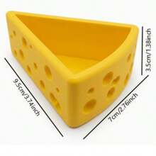 1 pieza Caja de almacenamiento de joyas con forma de queso lindo, organizador de escritorio de material PLA impreso en 3D, puede almacenar anillos/pendientes/collares, decoración de habitación estilo kawaii, bandeja de almacenamiento de accesorios pequeños para chicas - Amarillo - Ver 6