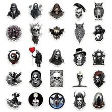 50pcs Vintage Skull Stickers For Phone Case, Luggage, Skateboard, Tablet, Diary, Sealing, Halloween Gift - Multicolor - View 10