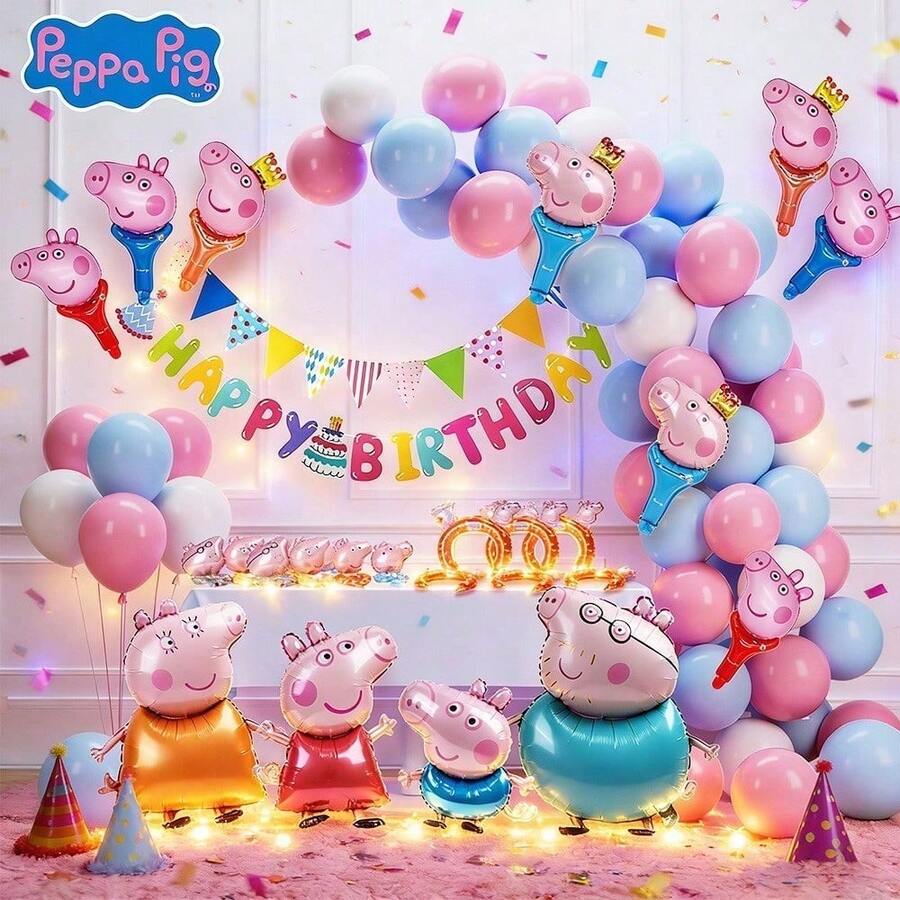 Hasbro 91件官方授權聖誕系列 George、豬媽媽、豬爸爸氣球套組,可愛卡通風格裝飾,嘉年華派對拍照道具,派對用品,聖誕生日禮物 - YJ-XZPQ-001 - 查看 1