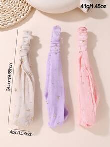 3pcs/Set Girls Star Foil Printed Fabric Cross-Over Multicolor Headband Set - Multicolor - View 3
