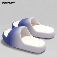 Sandal Pasangan EVA Gradien, Sol Tebal Bantalan Lembut Seperti Awan, Sepatu Rumah Ringan Anti Selip 2026 - Putih dan biru - View 4
