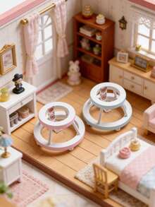 1個 3.5cm 娃娃屋迷你助行器裝飾品，溫柔馬卡龍INS風 1:12 娃娃屋迷你配件，逼真嬰兒助行器，娃娃屋場景道具，適用於娃娃屋臥室、遊戲區、公主屋場景、嬰兒助行器角色扮演，中性微景觀裝飾，桌面微景觀攝影，生日、派對、聖誕可愛主題禮物，充滿氛圍感，為微小空間增添柔和活力，打造療癒溫馨的迷你助行器世界 - 彩色 - 查看 8