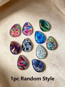 20pcs Bohemian Style Floral Teardrop Design Pendants (With Holes), Suitable For Jewelry DIY And Handmade Crafts, Necklaces, Earrings, Keychains, Bag Charms, Phone Case DIY Materials, Holiday Or Birthday Gifts For Family Or Friends - Multicolor - View 7
