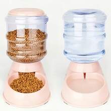 2 In 1 Gravity Pet Food Water Station, Durable PP Plastic No Battery Automatic Feeder Water Dispenser With Visible Storage For Small Medium Dogs Cats Puppies Indoor Daily Feeding - 3.8L - View 1