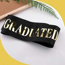 Graduate Sash - Graduation Sash 2026, Black And Gold Graduation Party Supplies, Class Of 2026 Grad Sashes, Congratulations Grad Satin Sashes With Art - Black - View 2