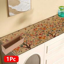 1pc Home Decor, Floral Tree Pattern Printed Linen Kitchen Rug, Kitchen Mat, Floor Mat, Bathroom Mat, Door Mat, 3D Printed Rectangular, Suitable For Living Room, Bedroom, Hallway, Bathroom, Laundry Room - Polyester Rug, Suitable For Indoor And Outdoor Home Decor - Multicolor - View 17