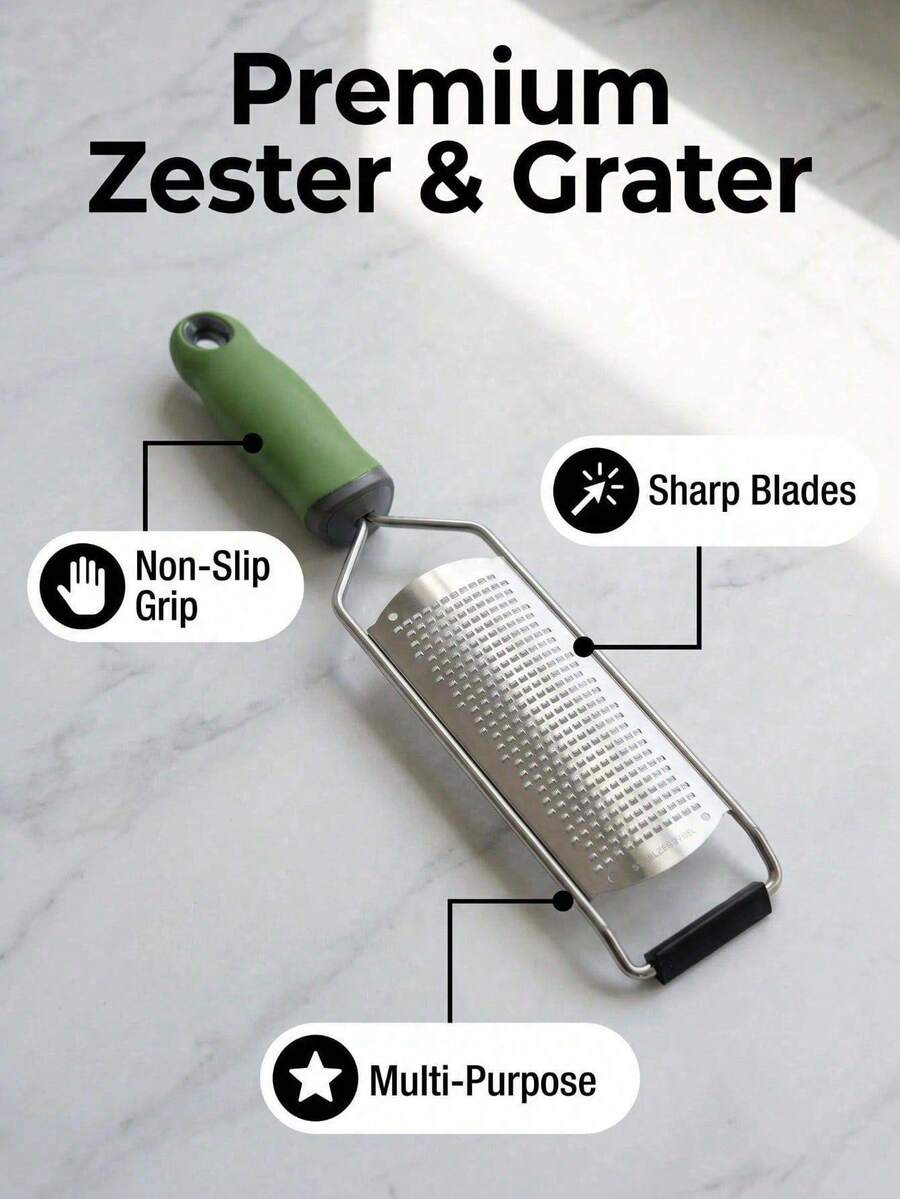 Mini Scraper: Fine-Mesh Stainless Steel Sharp Blades, Suitable For Peeling Citrus Fruits, Cheese, Chocolate, Ginger And Other Ingredients. Comes With Storage And Hanging Holes. Bottom Has Anti-Slip Blocks For Stable Operation. - Multicolor - View 1